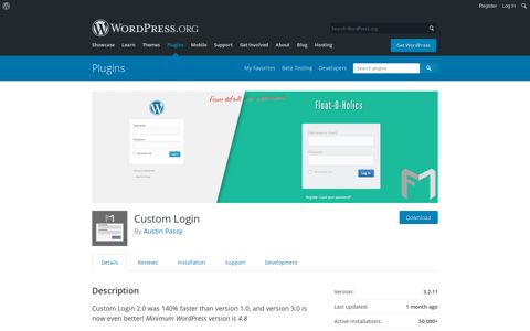 Custom Login – WordPress plugin | WordPress.org