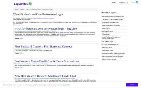 Www Firstbankcard Com Bestwestern Login - LoginDetail