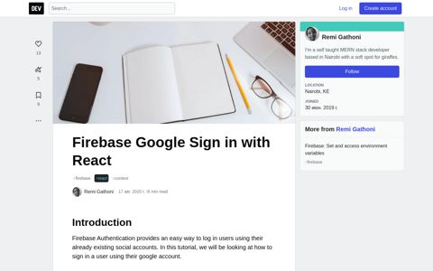Firebase Google Sign in with React - DEV - DEV Community ‍ ‍