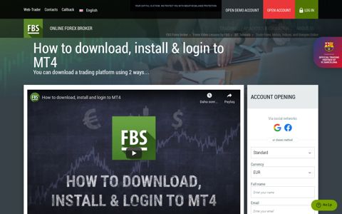 How to download, install & login to MT4? - FBS.eu