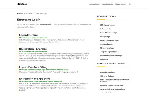 Enercare Login ❤️ One Click Access - iLoveLogin