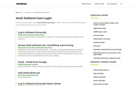 Imail Ashland Com Login ❤️ One Click Access - iLoveLogin