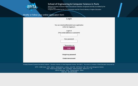 EPITA International Programs Online Registration Form