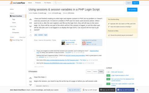 Using sessions & session variables in a PHP Login Script ...