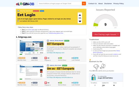 Eet Login - Find Login Page of Any Site within Seconds!