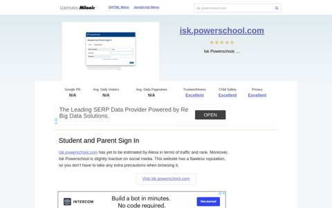 Isk.powerschool.com website. Student and Parent Sign In.
