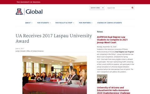 UA Receives 2017 Laspau University Award | UA Global