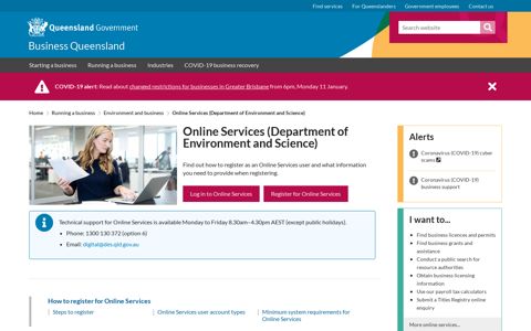 Online Services (Department of Environment and Science ...