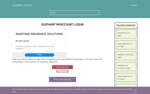 Elephant MyAccount | Login - General Information about Login