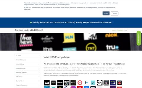 WatchTVEverywhere - Fidelity Communications