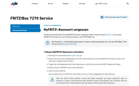 MyFRITZ!-Kennwort vergessen | FRITZ!Box 7270 | AVM ...