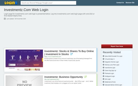 Investmentz.com Web Login - Loginii.com