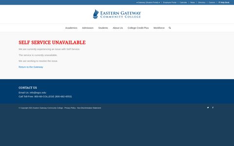 Self Service - Eastern Gateway Community College