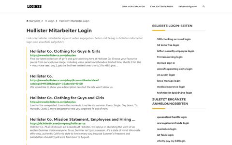 Hollister Mitarbeiter Login | Allgemeine Informationen zur Anmeldung