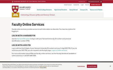 Faculty Online Services | Harvard Summer School