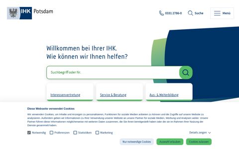 Willkommen auf der Homepage der IHK Potsdam - IHK Potsdam