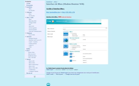 Interface de Bbox (Modem-Routeur Wifi) - wikibbox
