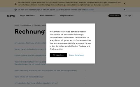 Kundenservice: Kauf auf Rechnung | Klarna Deutschland