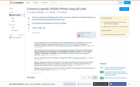 Connect to specific SSIDfor iPhone using QR code - Stack ...