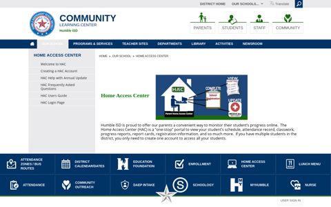 Home Access Center / Welcome to HAC - Humble ISD