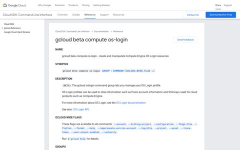 gcloud beta compute os-login - Google Cloud