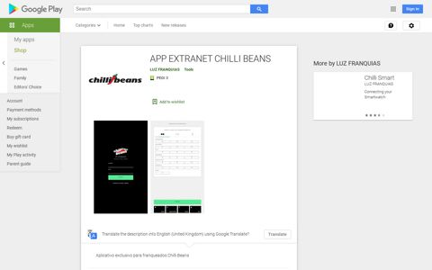APP EXTRANET CHILLI BEANS – Apps on Google Play