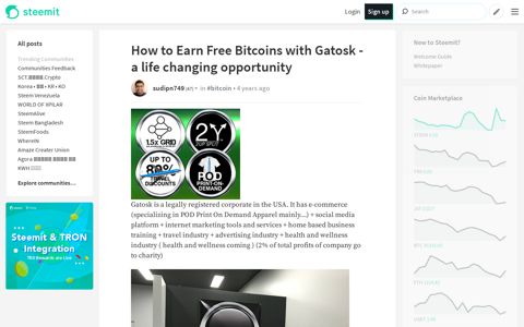 How to Earn Free Bitcoins with Gatosk - a life changing ...