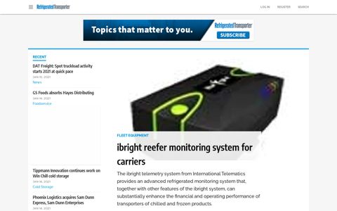 ibright reefer monitoring system for carriers | Refrigerated ...