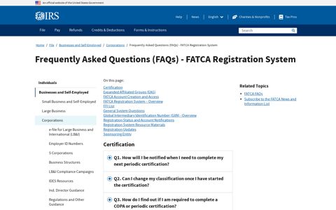 Frequently Asked Questions (FAQs) - FATCA Registration ...