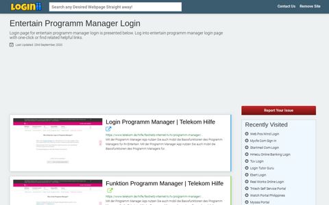 Entertain Programm Manager Login - Loginii.com
