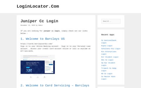 Juniper Cc Login - LoginLocator.Com