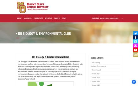 MOHS • IDI Biology & Environmental Club - Mount Olive School District