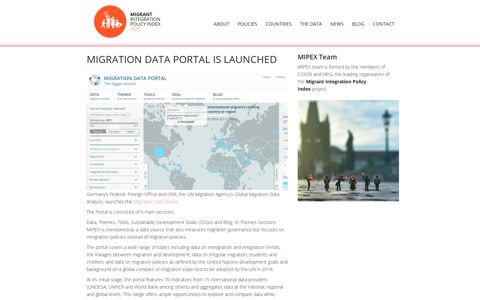 Migration Data Portal is launched | MIPEX 2020