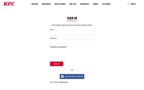 Sign in - Order online - KFC
