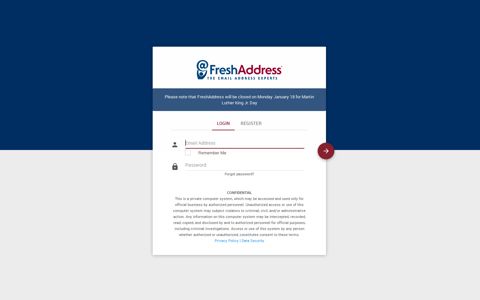 FreshAddress Client Portal - Login