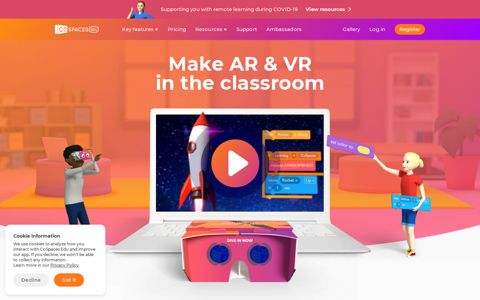 CoSpaces Edu for kid-friendly 3D creation and coding