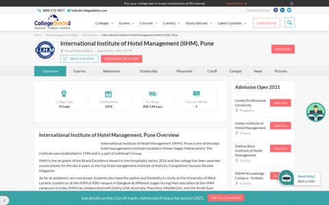 International Institute of Hotel Management (IIHM), Pune ...