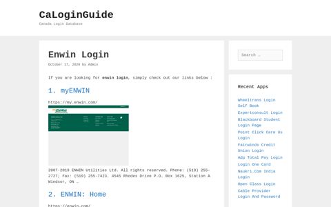 Enwin Login - CaLoginGuide