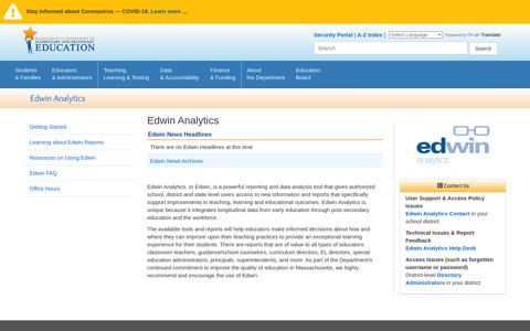 Edwin Analytics - Massachusetts Department of Elementary ...