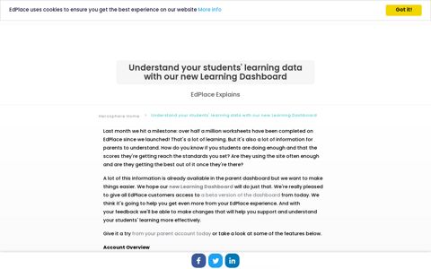 EdPlace's new learning dashboard