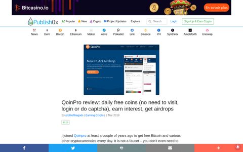 QoinPro review: daily free coins (no need to visit, login or do ...