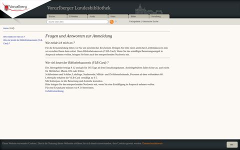 Vorarlberger Landesbibliothek - Anmeldung