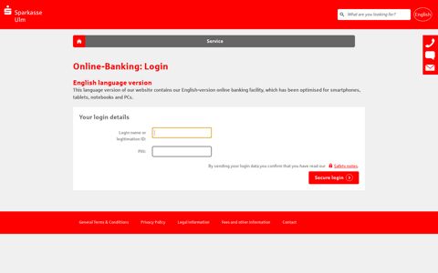 Online banking - Login - Sparkasse Ulm