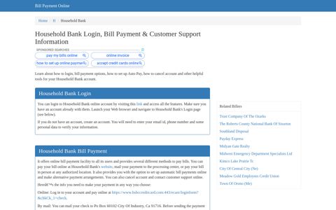Household Bank Login, Bill Payment & Customer Support ...