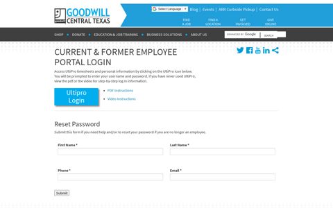 Current & Former Employee Portal LoginGoodwill of Central ...