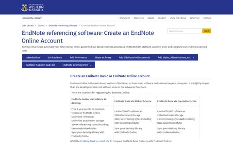 Create an EndNote Online Account - EndNote referencing ...