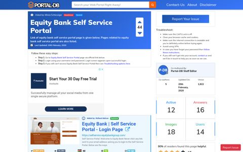 Equity Bank Self Service Portal