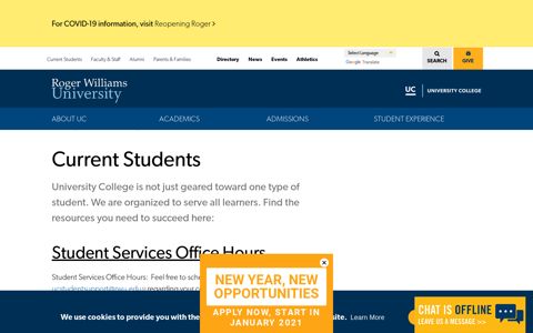 Current Students | Roger Williams University