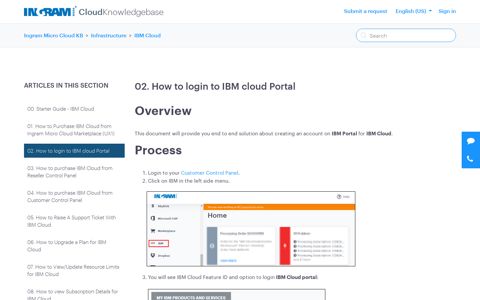 02. How to login to IBM cloud Portal – Ingram Micro Cloud KB