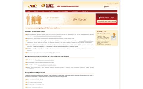 eIA Holder Login - NIR - NSDL Database Management Limited